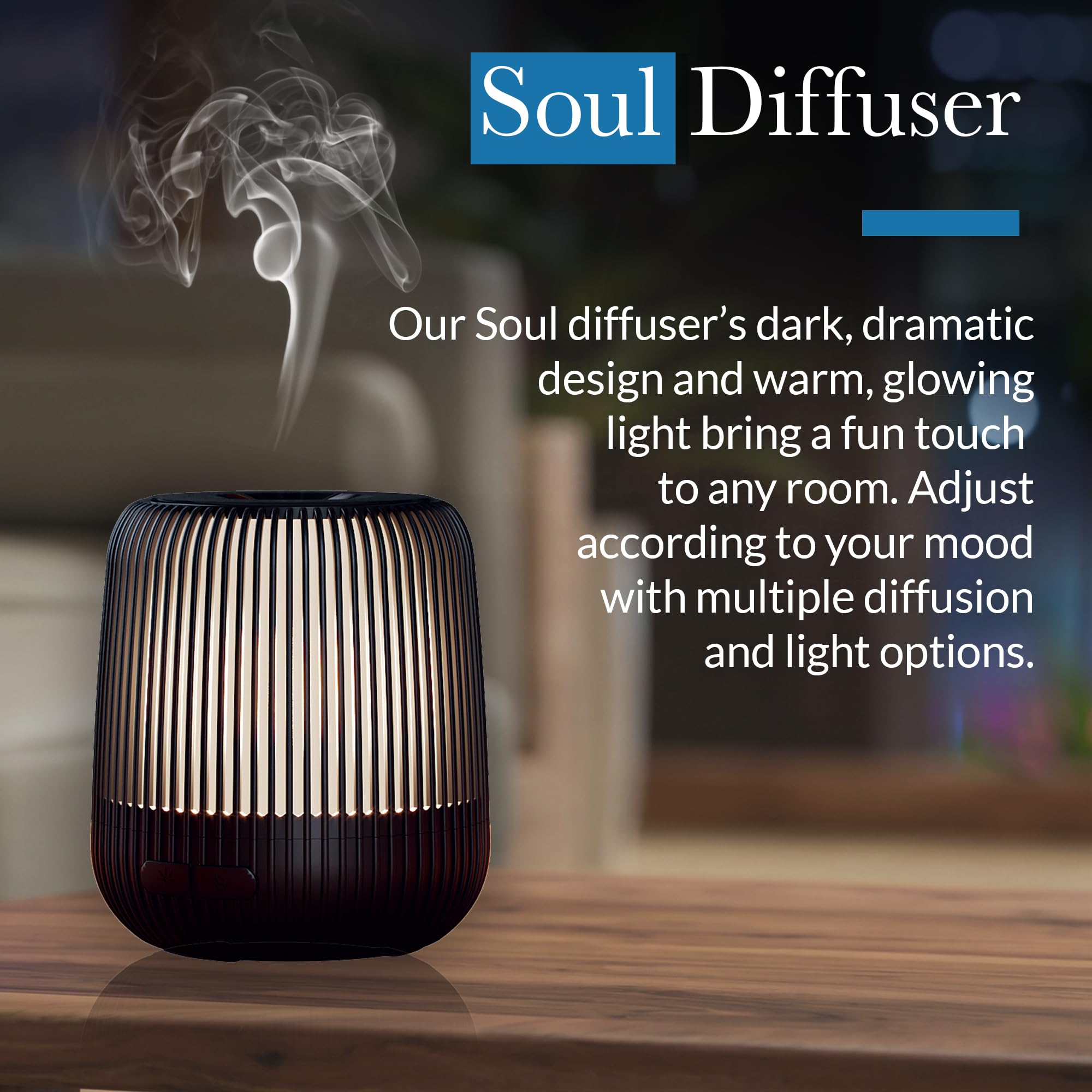 Pranarom Soul Diffuser illuminated mood light setting for relaxing ambiance.