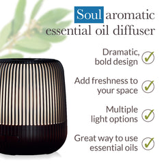 Pranarom Soul Diffuser water tank detail showing 140ml capacity.