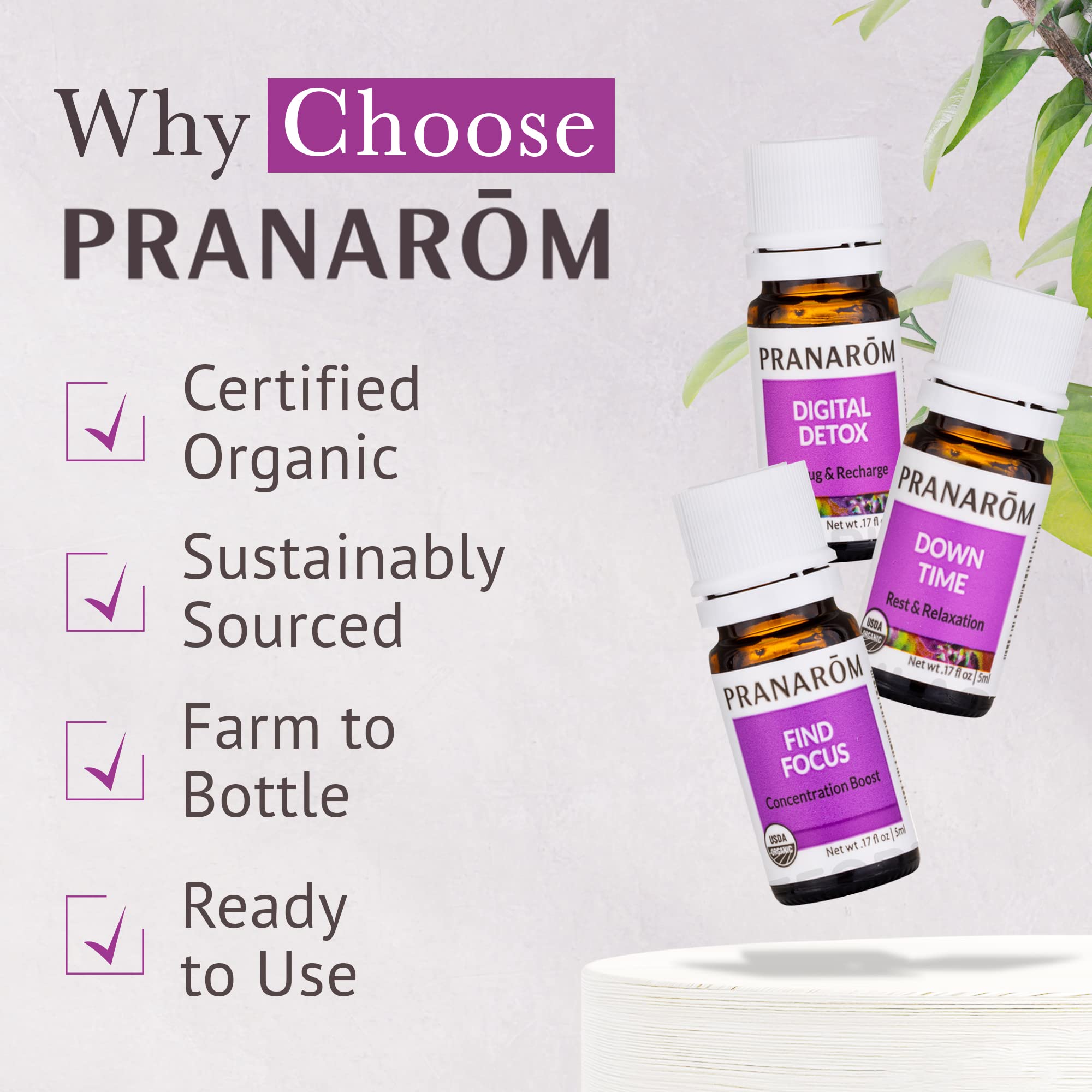 All-natural, organic essential oils in minimal packaging