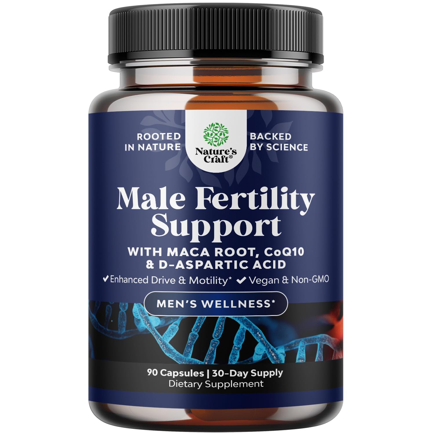 Product bottle of Pre-Conception Male Fertility Supplement