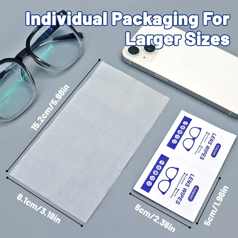 Wipes suitable for eyeglasses and sunglasses