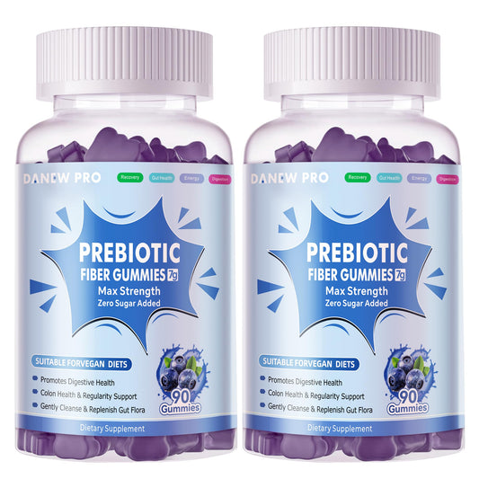 Front view of Prebiotic Fiber Gummies Blueberry 2-Pack packaging