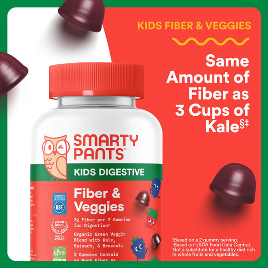 Gummies showing prebiotic fiber 3 g per serving