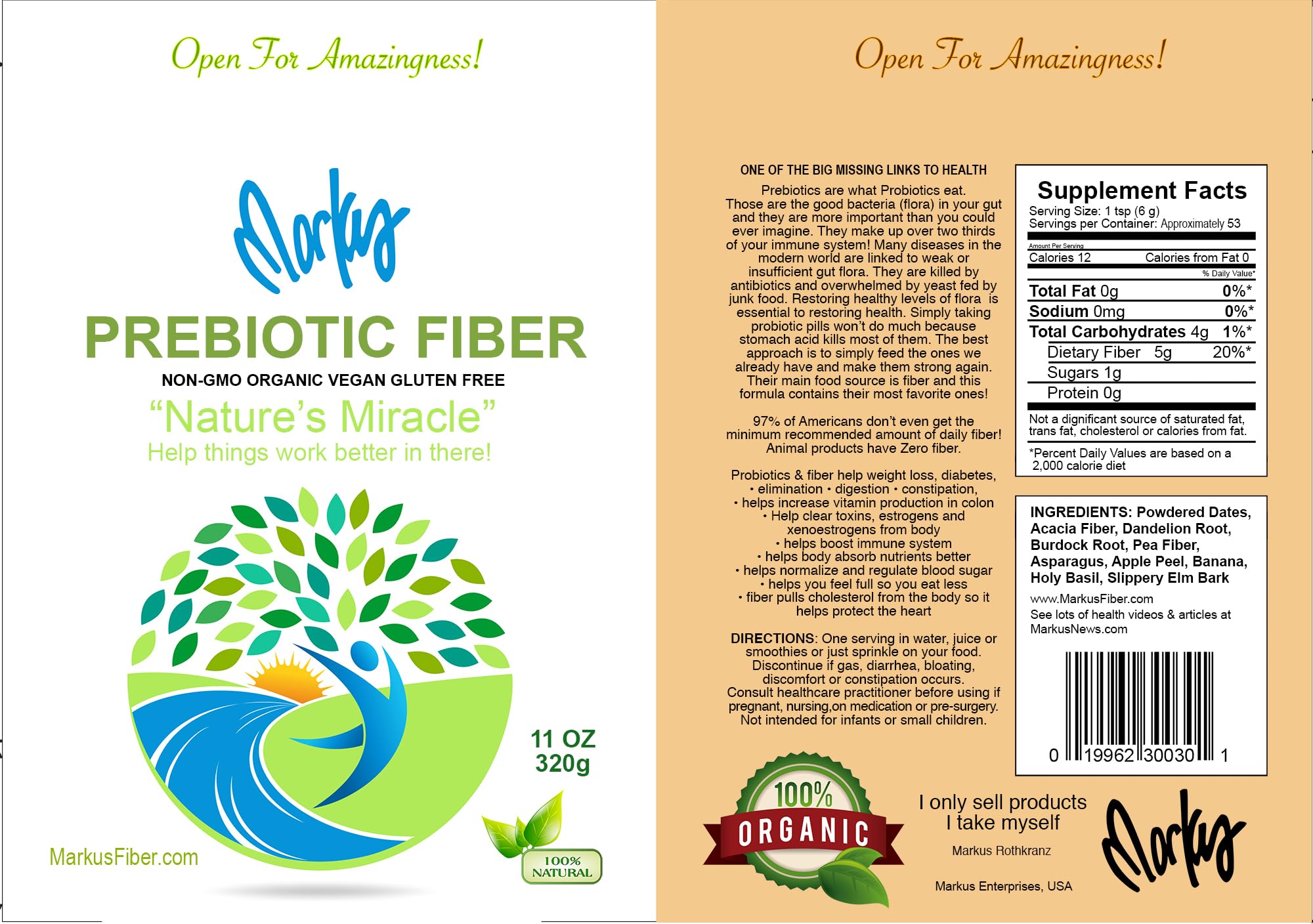 Gut health and immune support from prebiotic fiber powder
