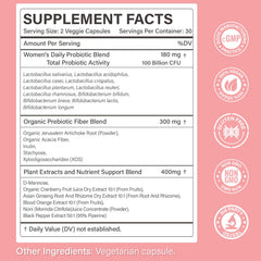 Organic prebiotics such as inulin and acacia fiber