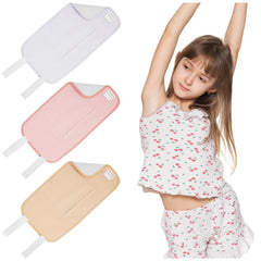 Three-piece set of organic castor oil pack wraps for kids in assorted colors