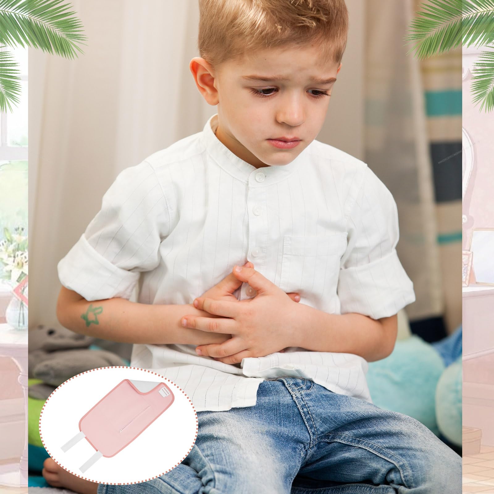Soft flannel and polyester castor oil pad for kids