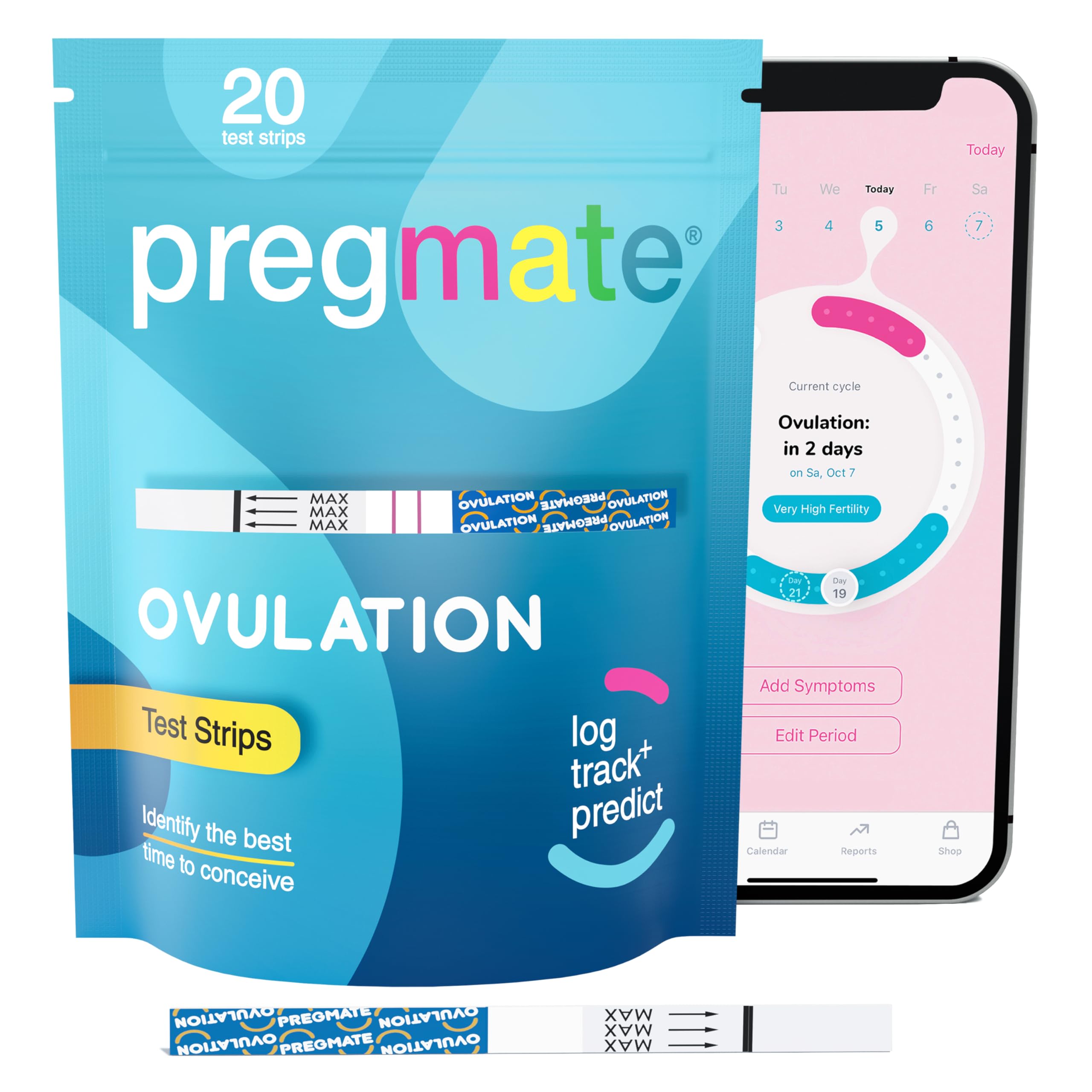 Back panel instructions for Pregmate 20-count ovulation kit