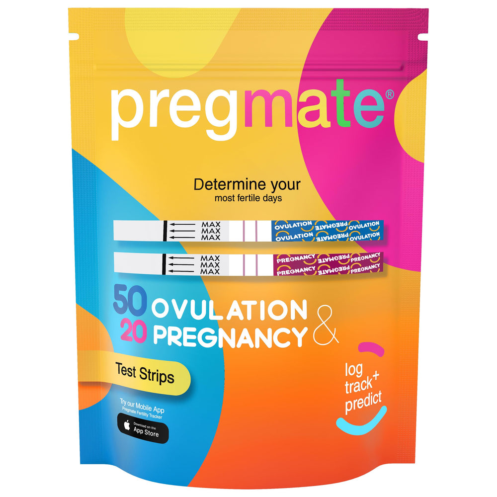 Pregmate 50 Ovulation and 20 Pregnancy Test Strips Predictor Kit - front view