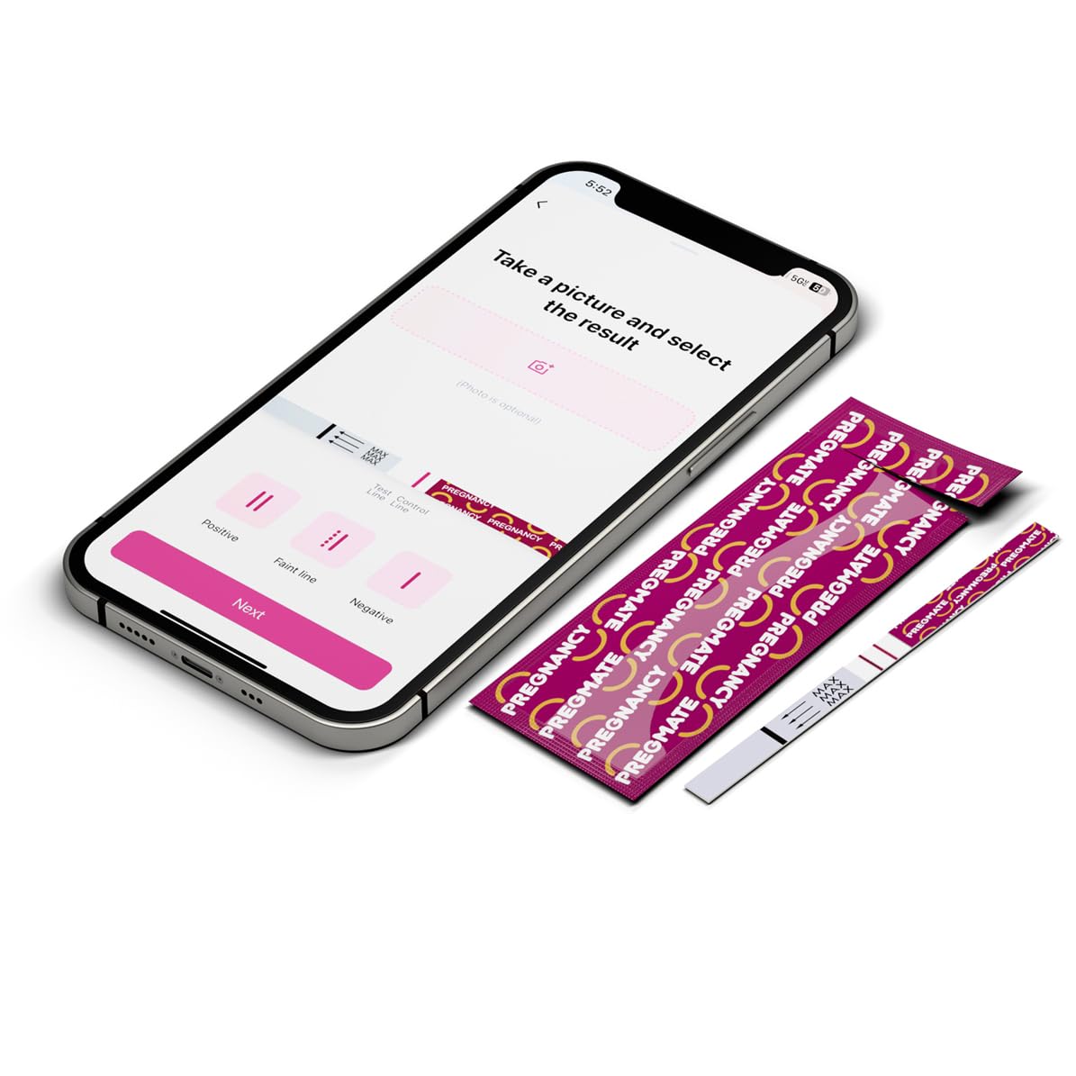Pregmate logo and product packaging