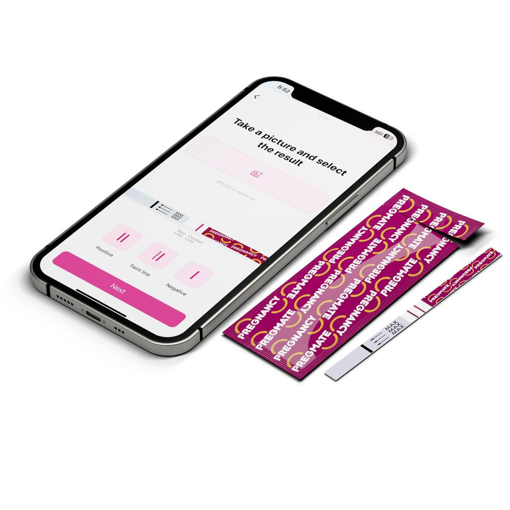 Pregmate logo and product packaging