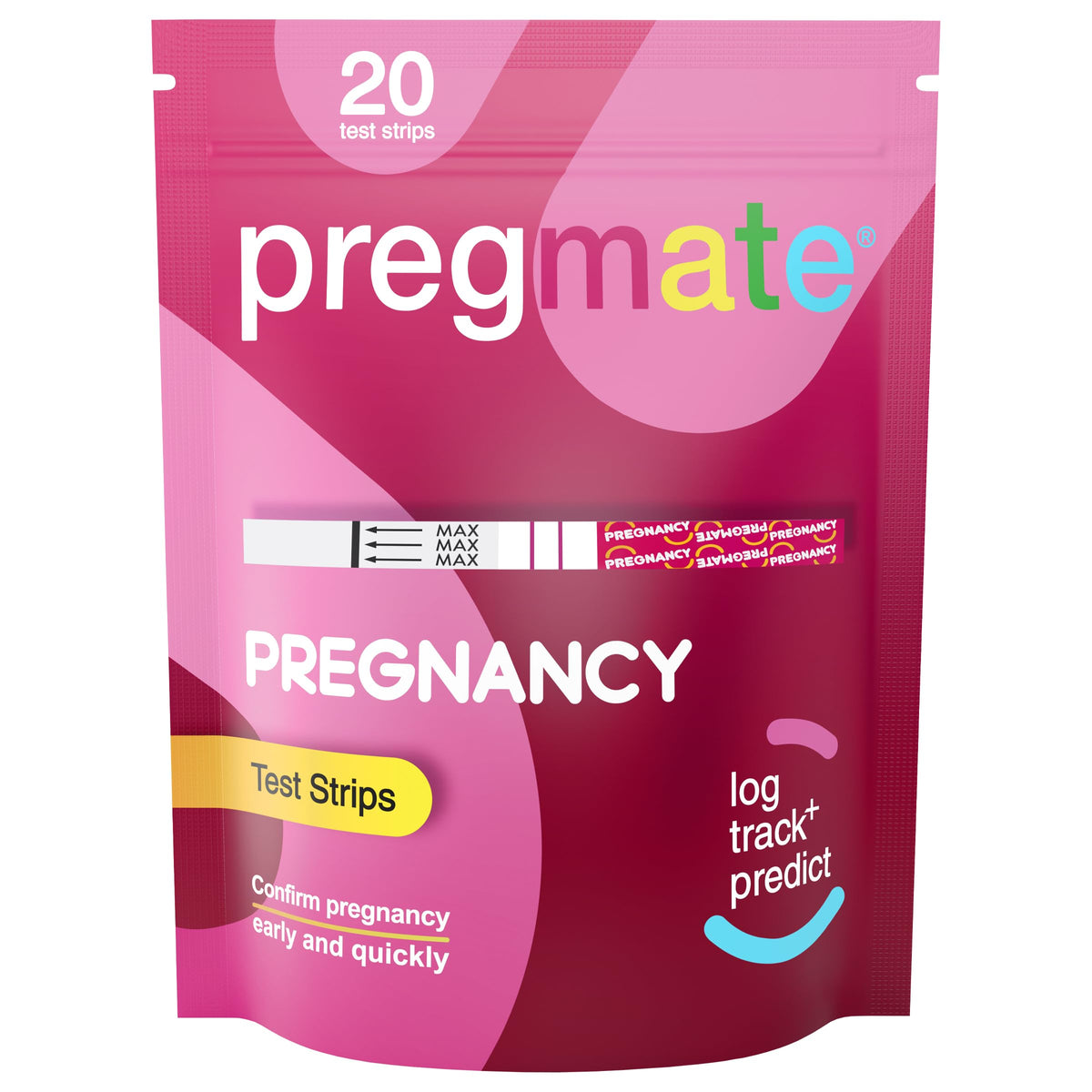 Pregmate 20-count pregnancy test strips box front view