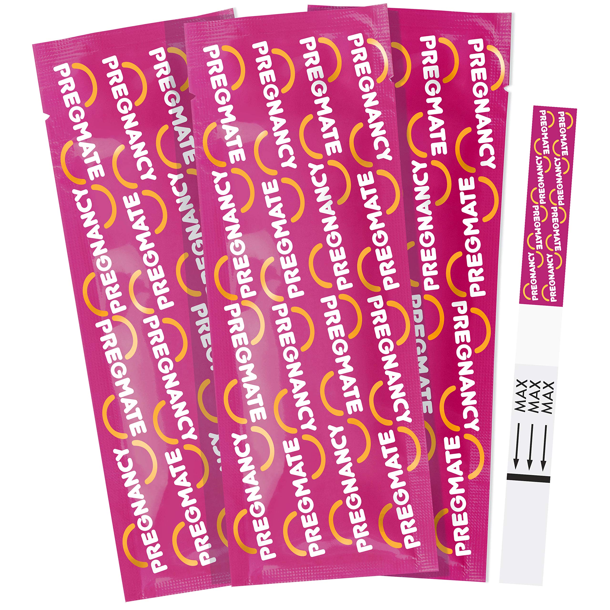 Pregmate test strip showing 25 mIU/mL sensitivity