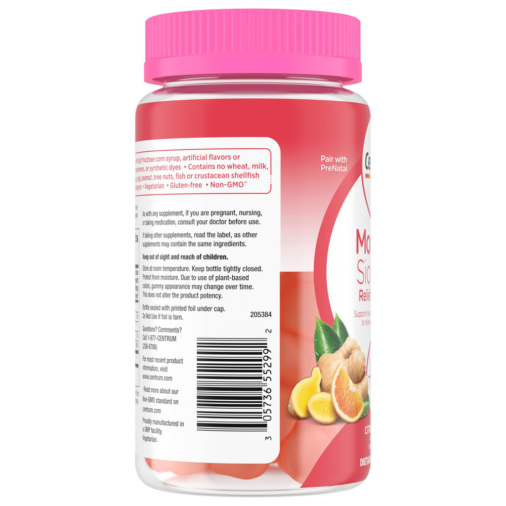 Pregnancy-support gummies packaging suggests added maternal wellness during daily routines