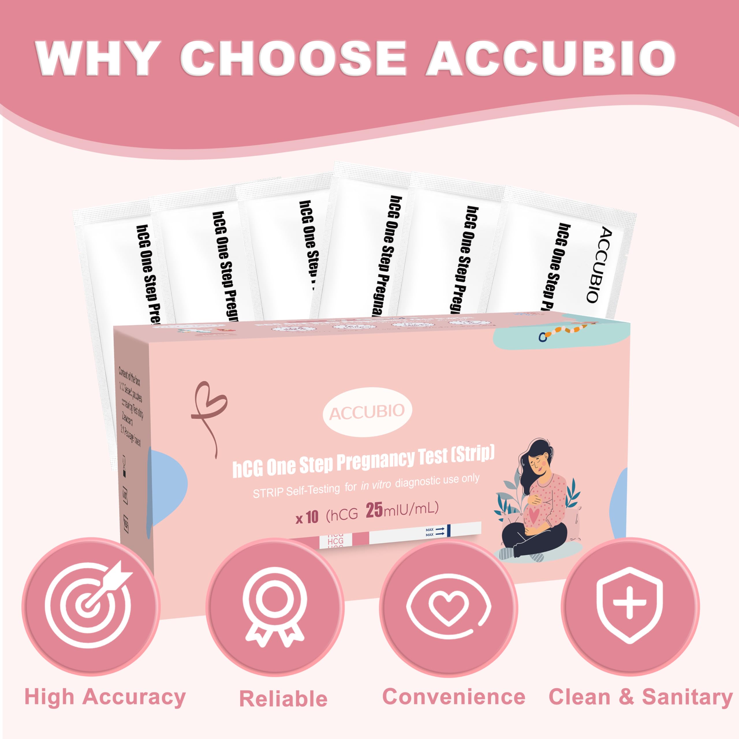 10-count home pregnancy test strips product image