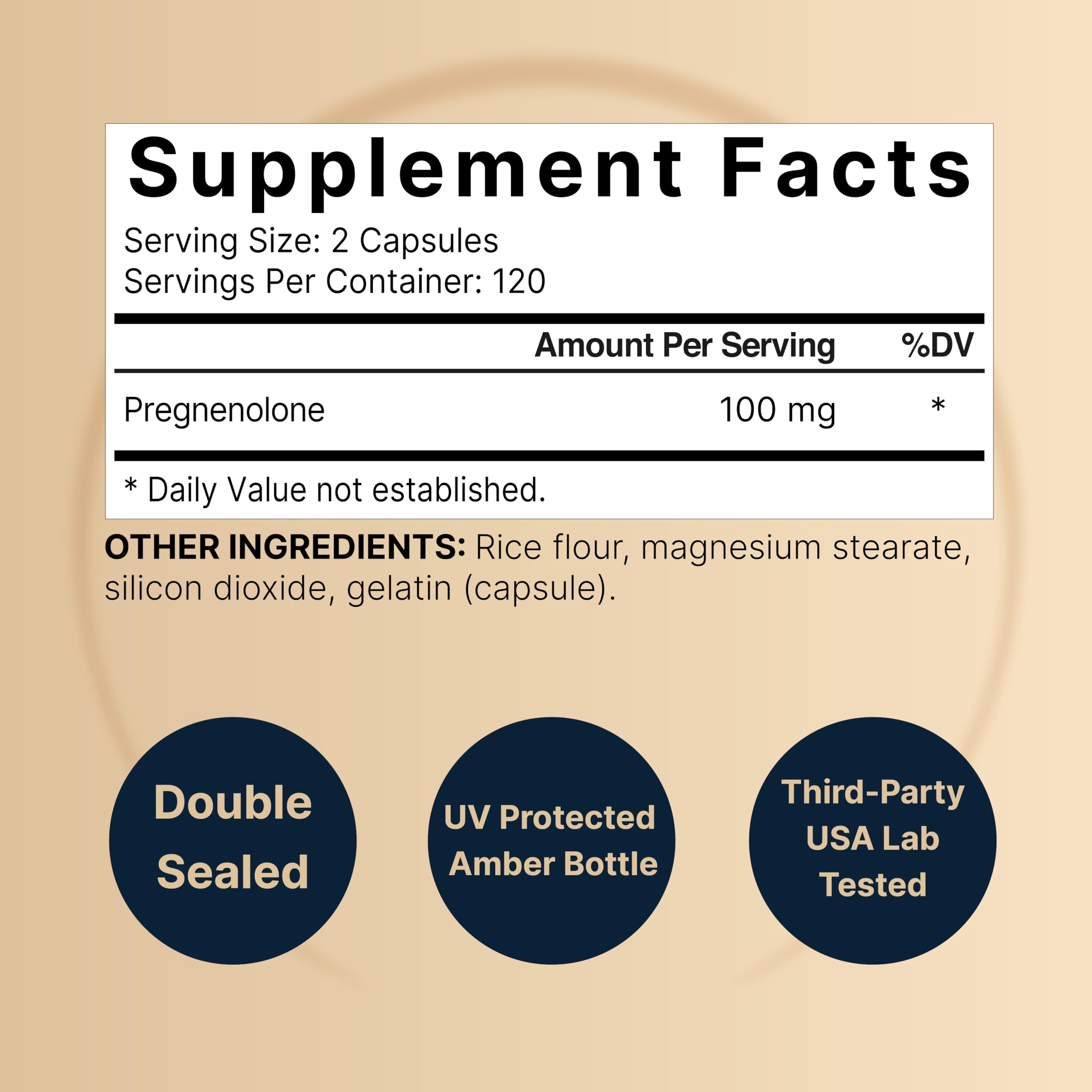 Non-GMO and soy-free seal on label