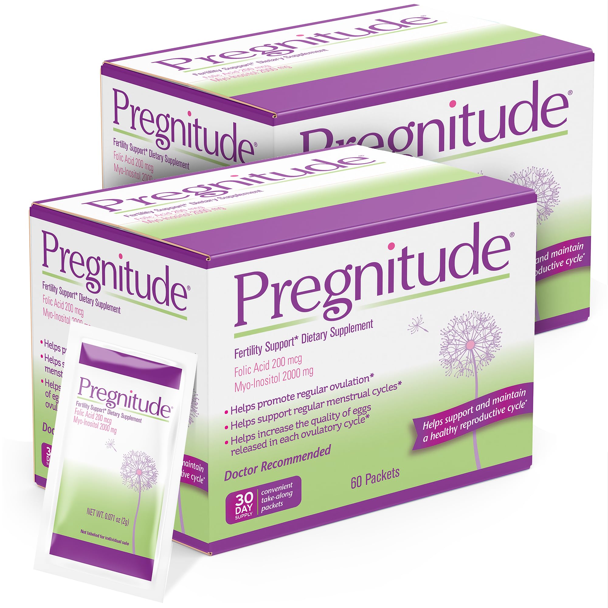 Pregnitude packets unflavored dissolve in water for convenient daily use.