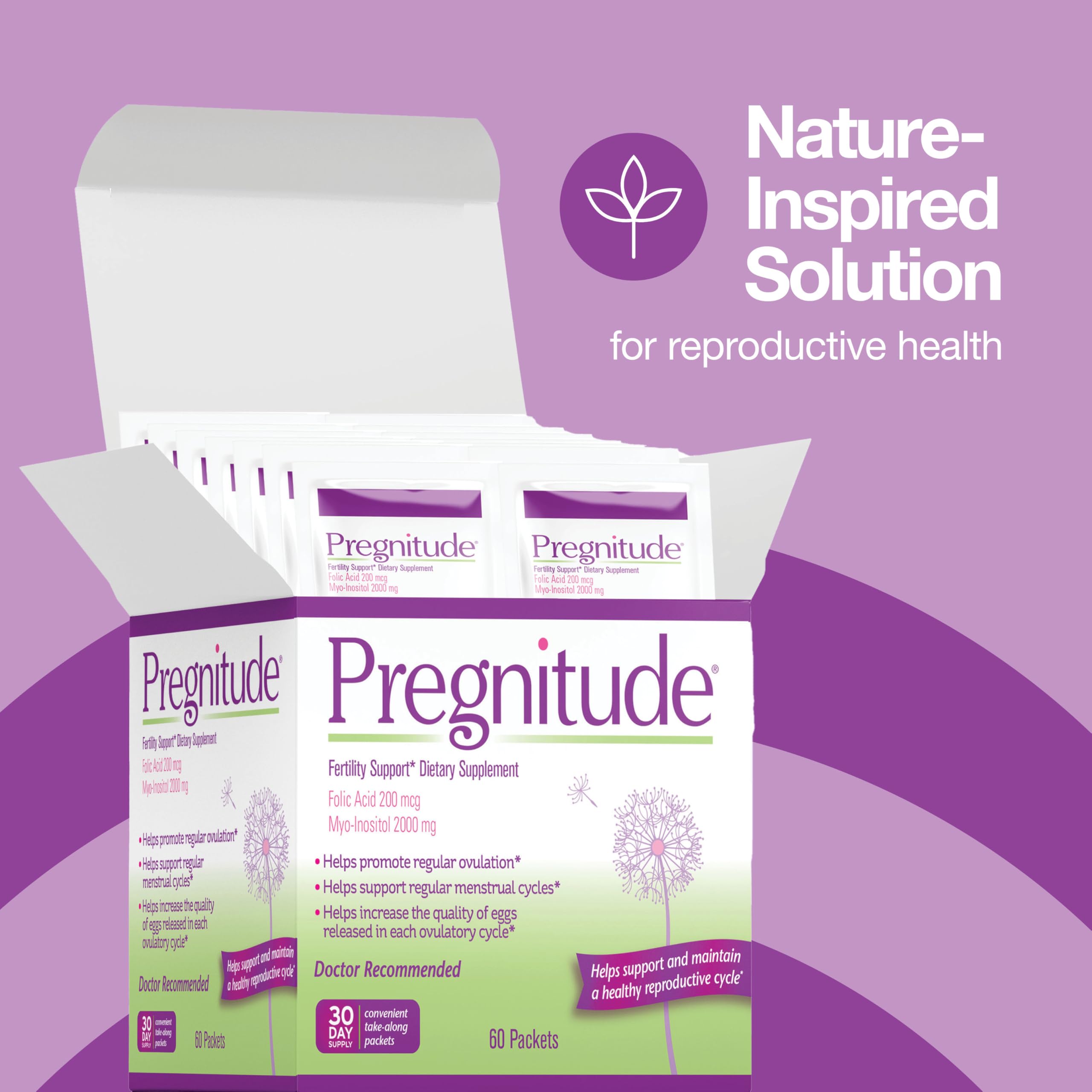 Pregnitude powder dissolves in water for an easy, tasteless supplement.