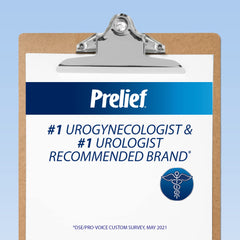 PRELIEF ingredients calcium glycerophosphate shown as active acid-reducing component
