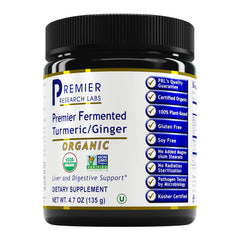 Premier Research Labs Fermented Turmeric & Ginger Powder bottle label