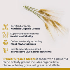 Ingredients include chlorella, kale, barley grass, oat grass, and alfalfa