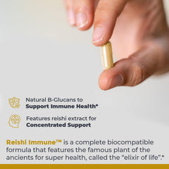 Close-up side view of Premier Reishi Immune Support bottle