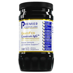 Front view of Premier Research Labs Colostrum Powder bottle