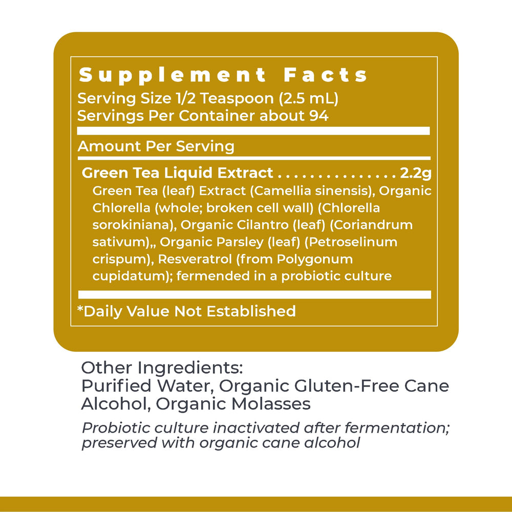 Label and packaging of Green Tea-ND 8 Fl Oz bottle