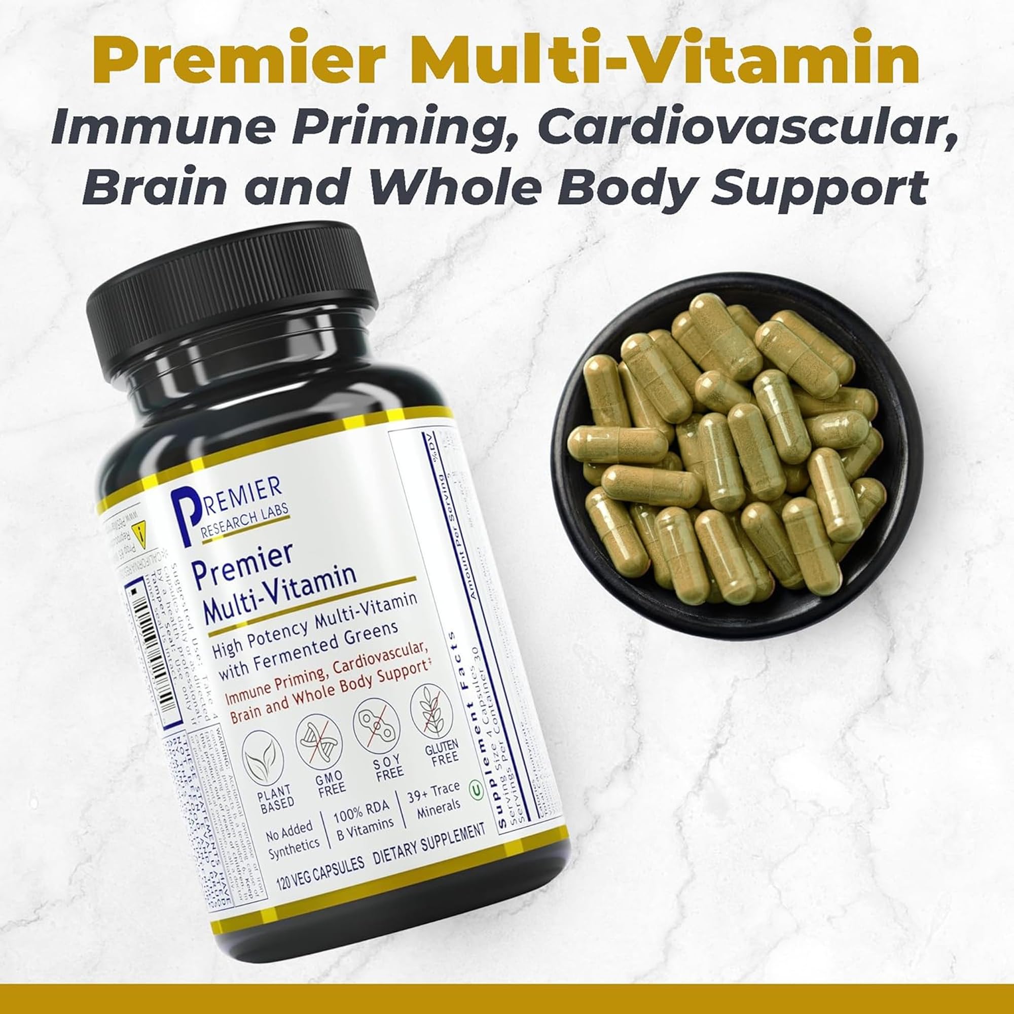 Capsules with brain and heart icons representing health benefits