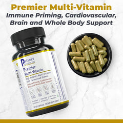 Capsules with brain and heart icons representing health benefits