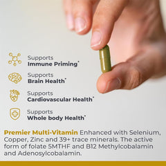 Premier Research Labs multi-vitamin label ingredients featuring biotin copper and minerals
