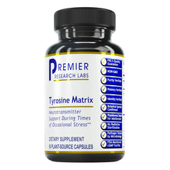 Premier Tyrosine Matrix bottle with 90 vegetarian capsules