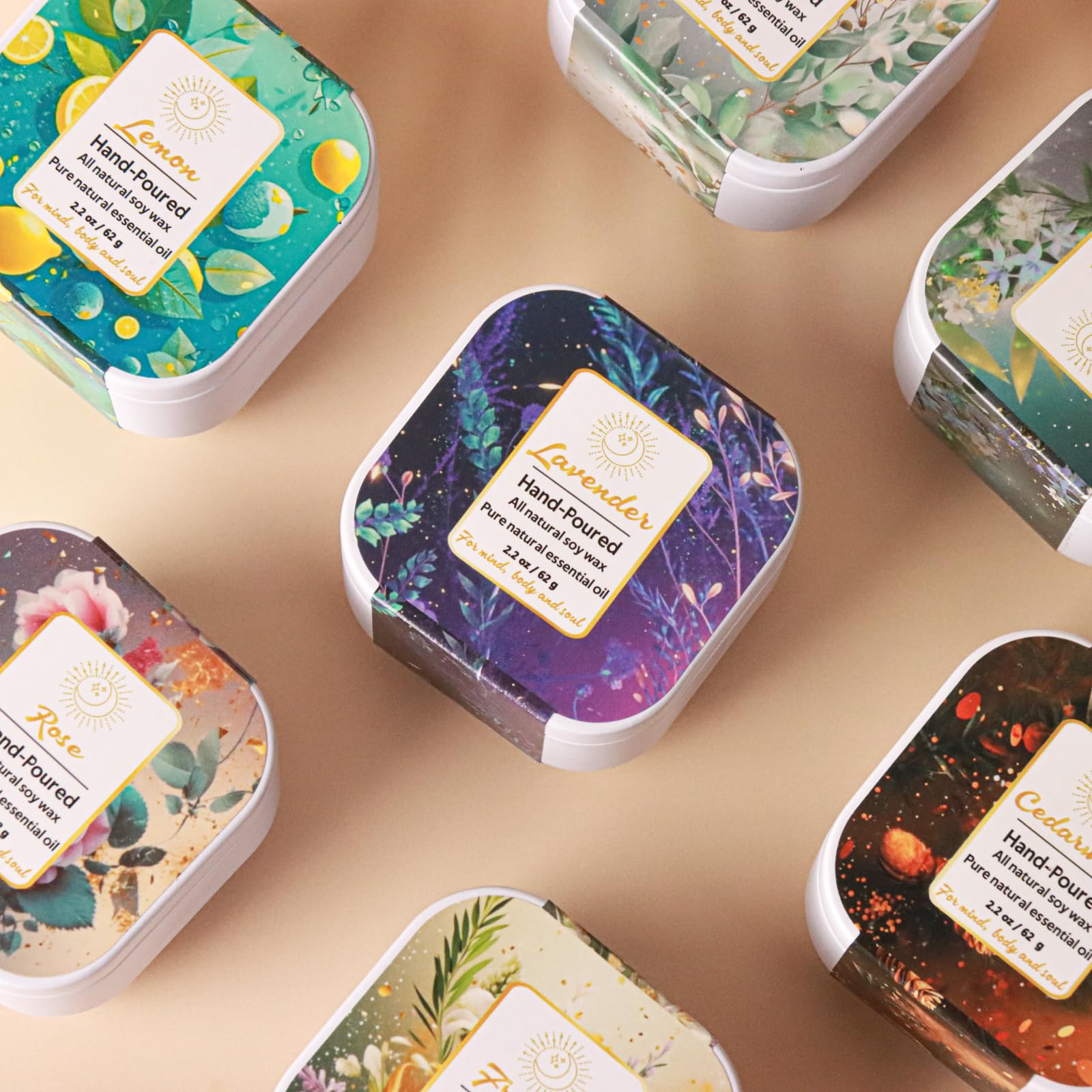 Rose square candle 2.2 oz – romantic garden scent
