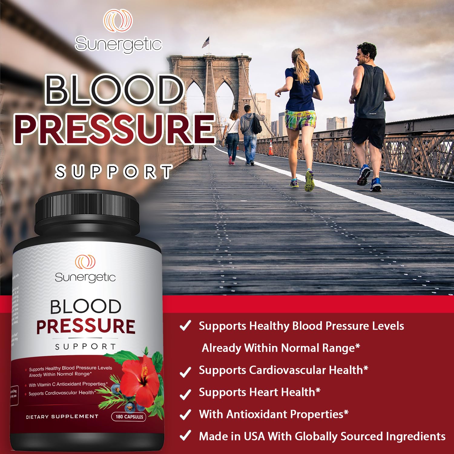 Made in USA Blood Pressure Support supplement packaging