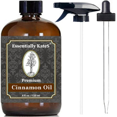 Premium Cinnamon Oil 4 oz bottle with large dropper and sprayer