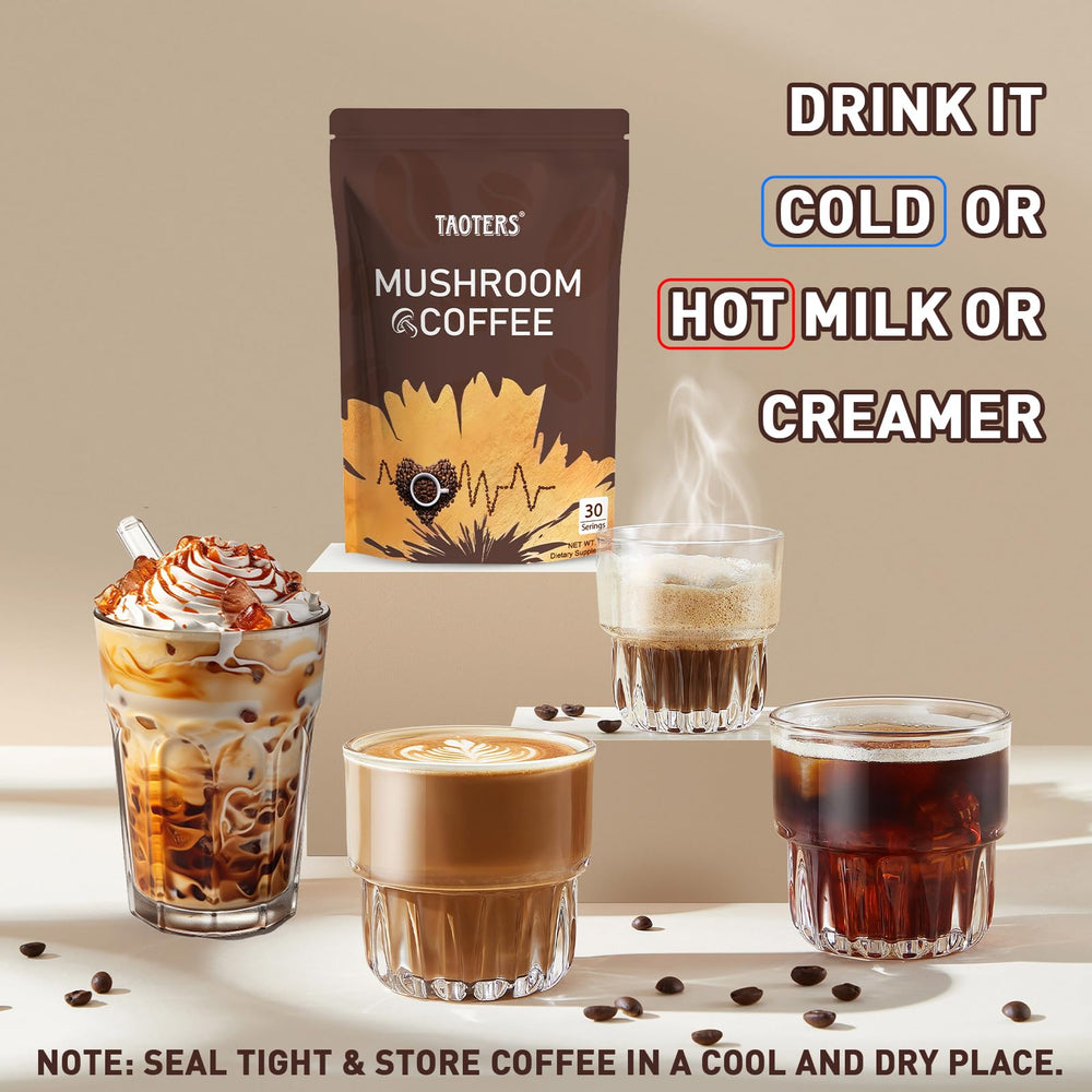 Premium mushroom coffee blend product shot