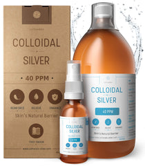 Premium colloidal silver bottle with certification label