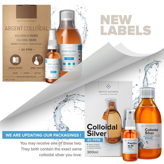 Concept image of ultrapure water and colloidal silver liquid
