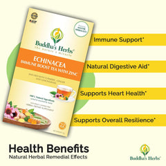 Tea box packaging for Premium Echinacea Tea with Zinc