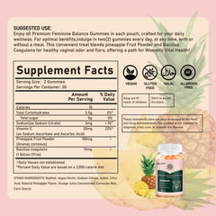 Gummy ingredients showing Bacillus coagulans and prebiotics