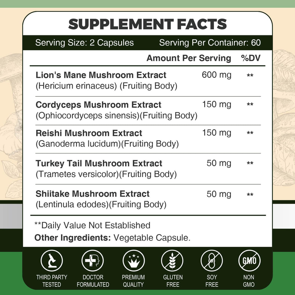 Premium fruiting body extract close-up