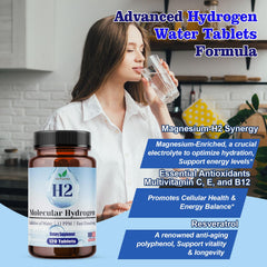 Close-up view of premium hydrogen water tablets for 12ppm H2.