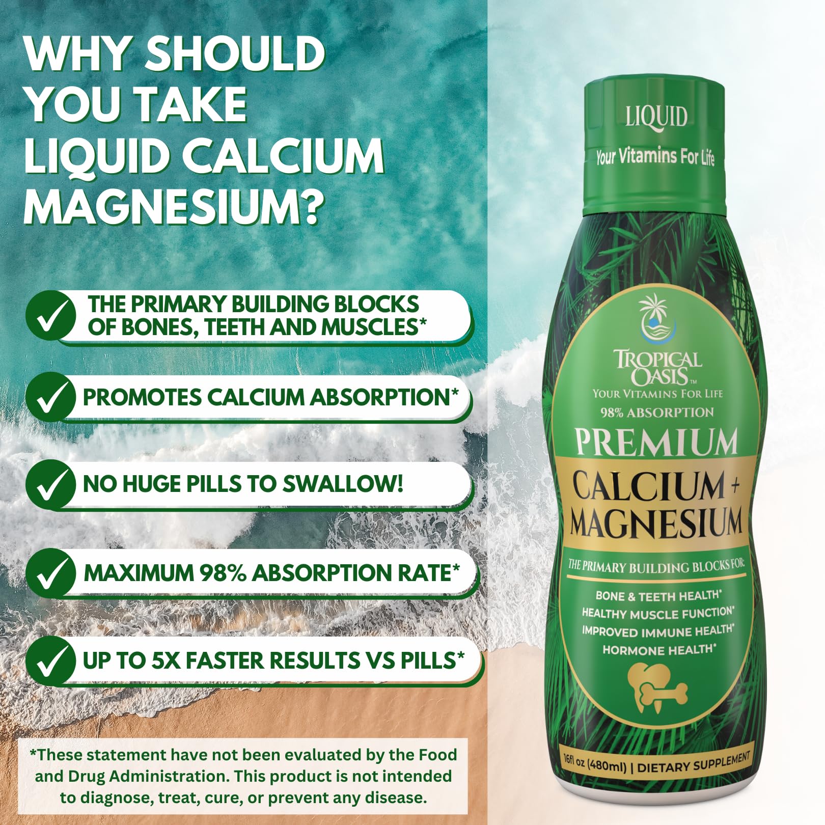 Illustration of calcium and magnesium citrate absorption into the body