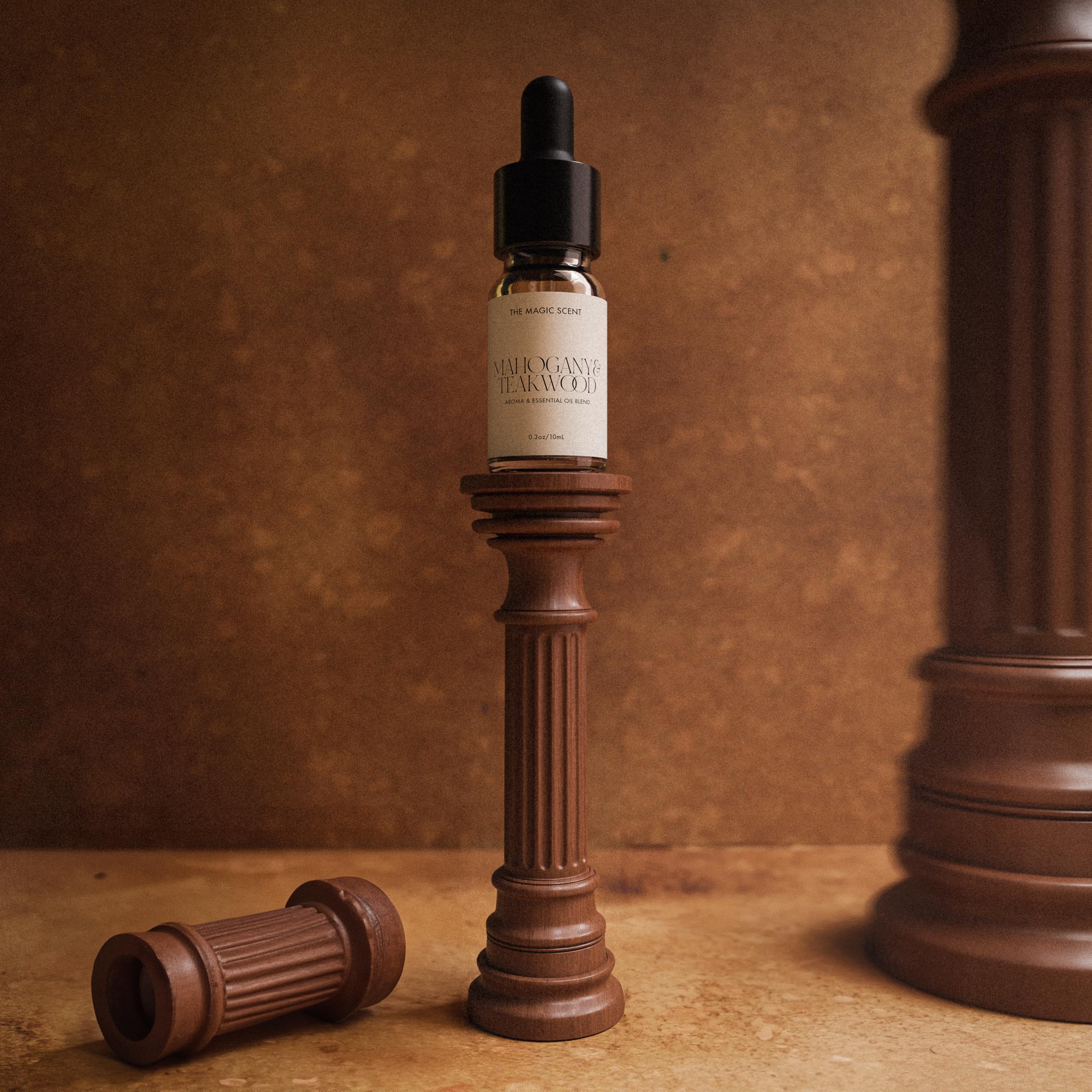 Display of luxury diffuser oils including The Magic Scent
