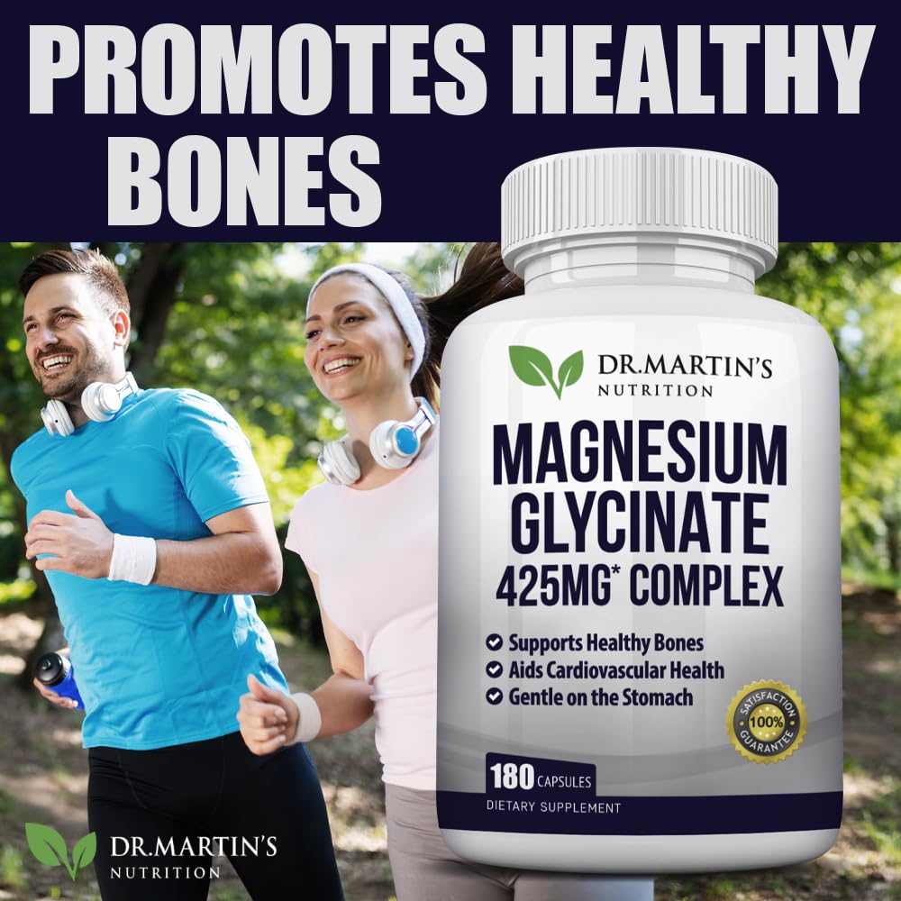 Close-up of magnesium glycinate capsules