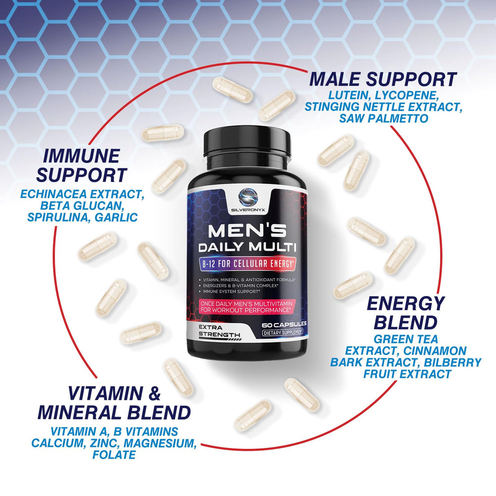 Premium men's multivitamin bottle