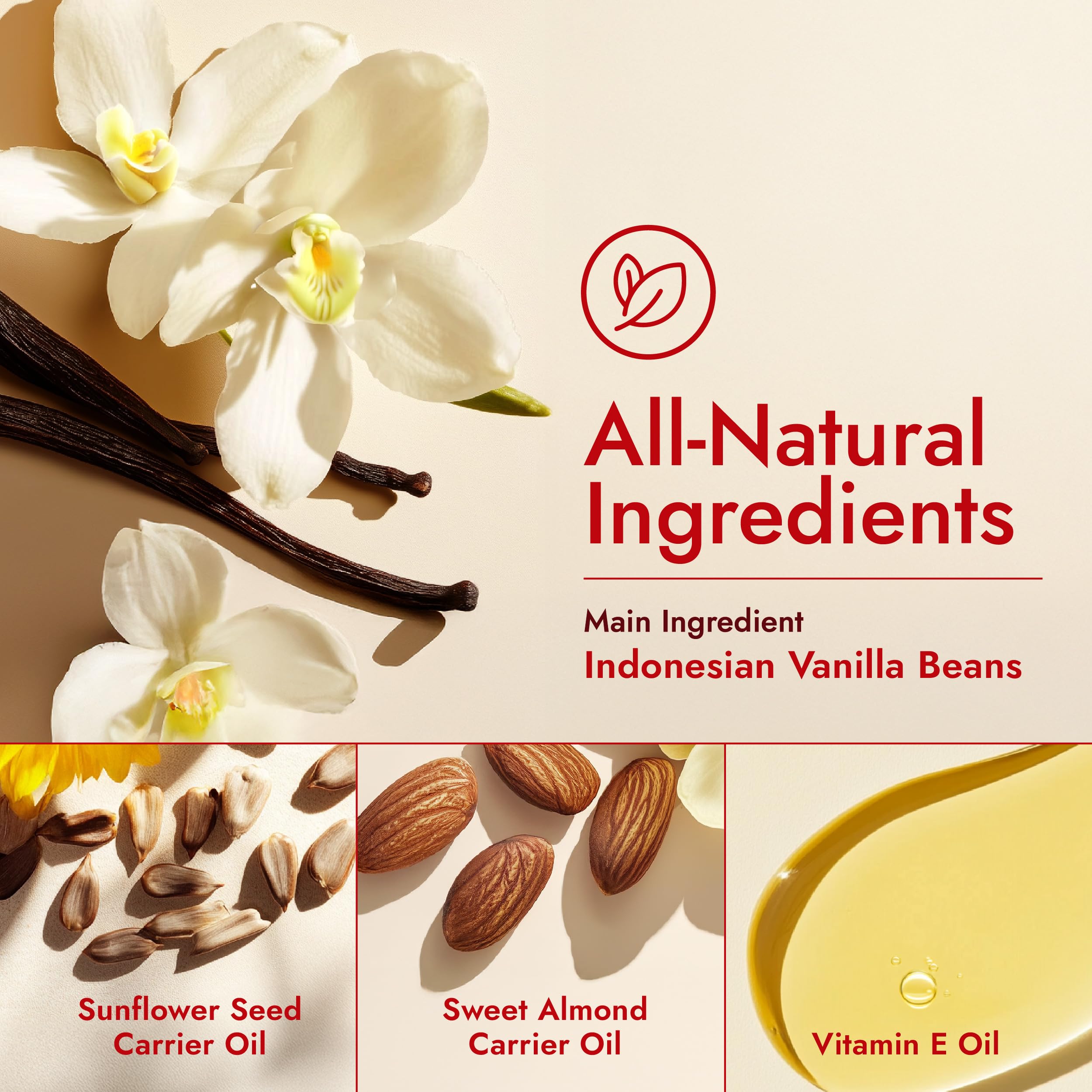 Premium all-natural ingredients used in H'ana massage oil