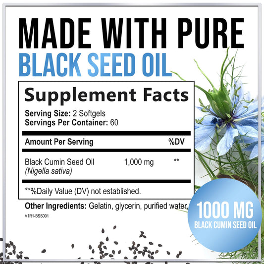 Premium Nigella sativa blackseed oil softgels 1000mg
