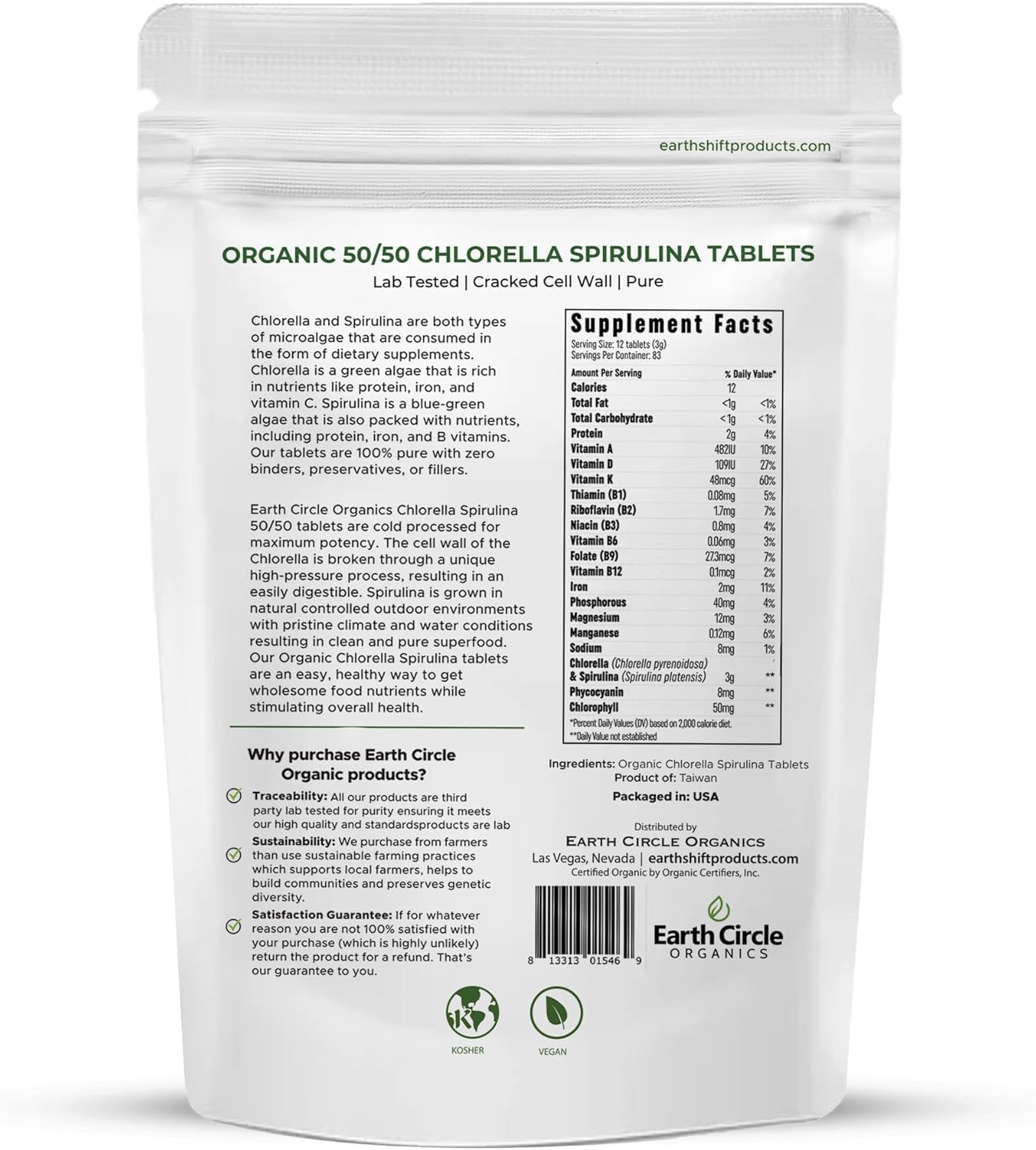 Pure green tablets showing no fillers or binders