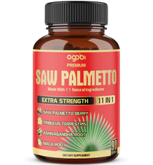 Bottle of premium saw palmetto capsules
